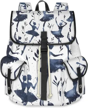 Laptop Backpacks Ballet Printed Travel Backpack for Women Work Backpack Computer Bag for Business Travel Fits 15 Inch Laptop