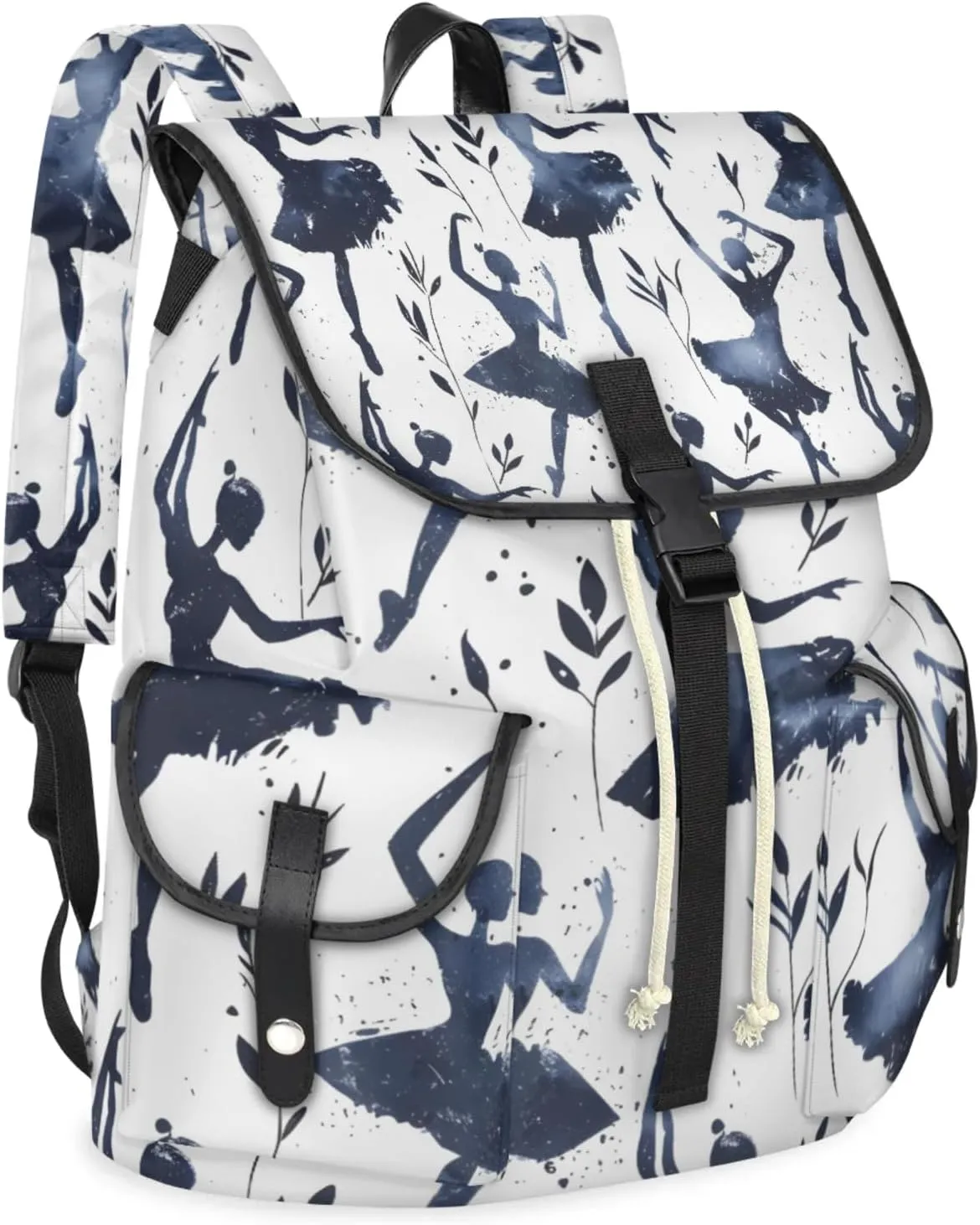 Laptop Backpacks Ballet Printed Travel Backpack for Women Work Backpack Computer Bag for Business Travel Fits 15 Inch Laptop
