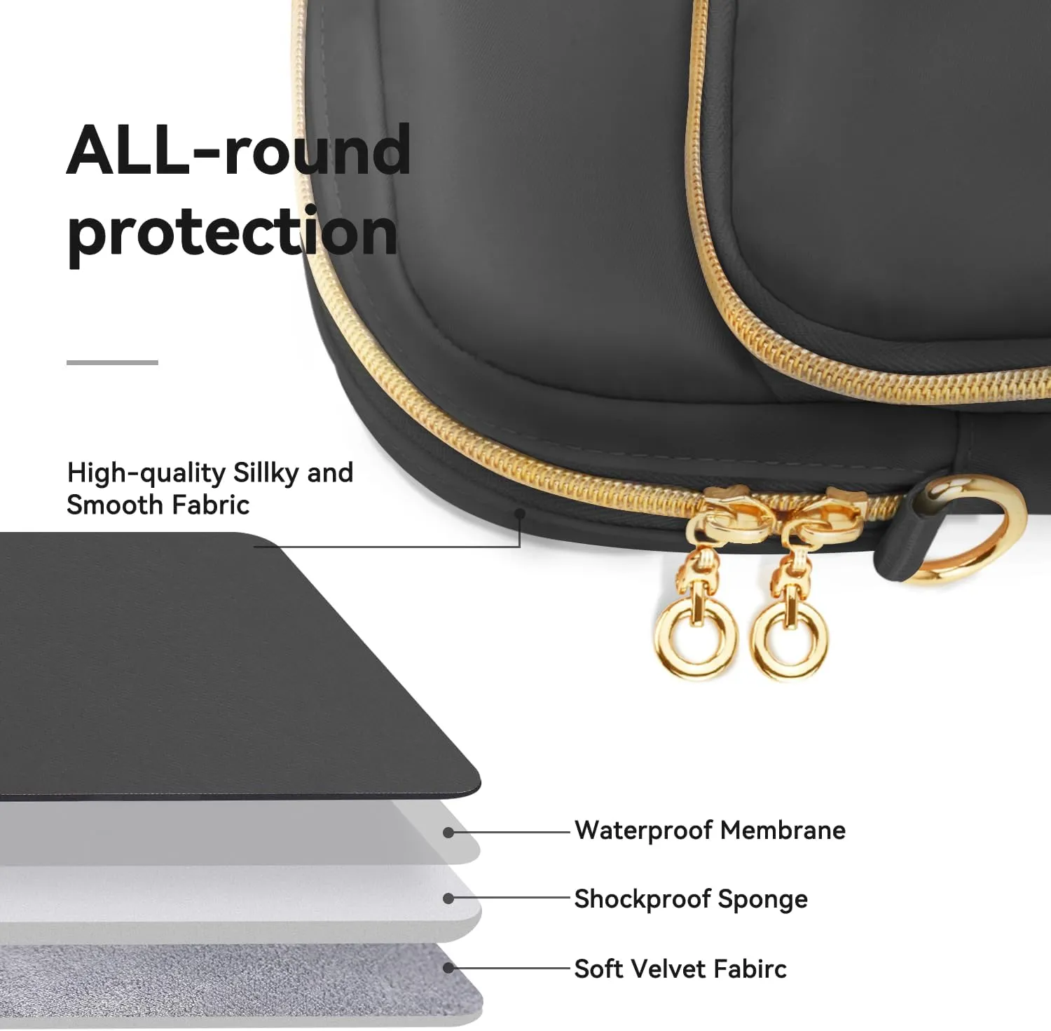Laptop Bag Case 15.6 16 inch for Women Men Laptop Sleeve Briefcase Compatible with HP Envy Pavilion, Dell XPS Inspiron, ASUS VivoBook, Acer, Surface, Messenger Shoulder Bag with Handle, Black