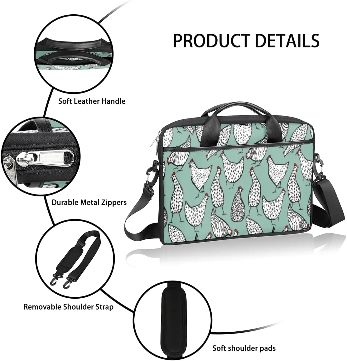 Laptop Bag Case Shoulder Messenger Carrying Bag 13 14 15 Inch Waterproof Computer Sleeve Cover