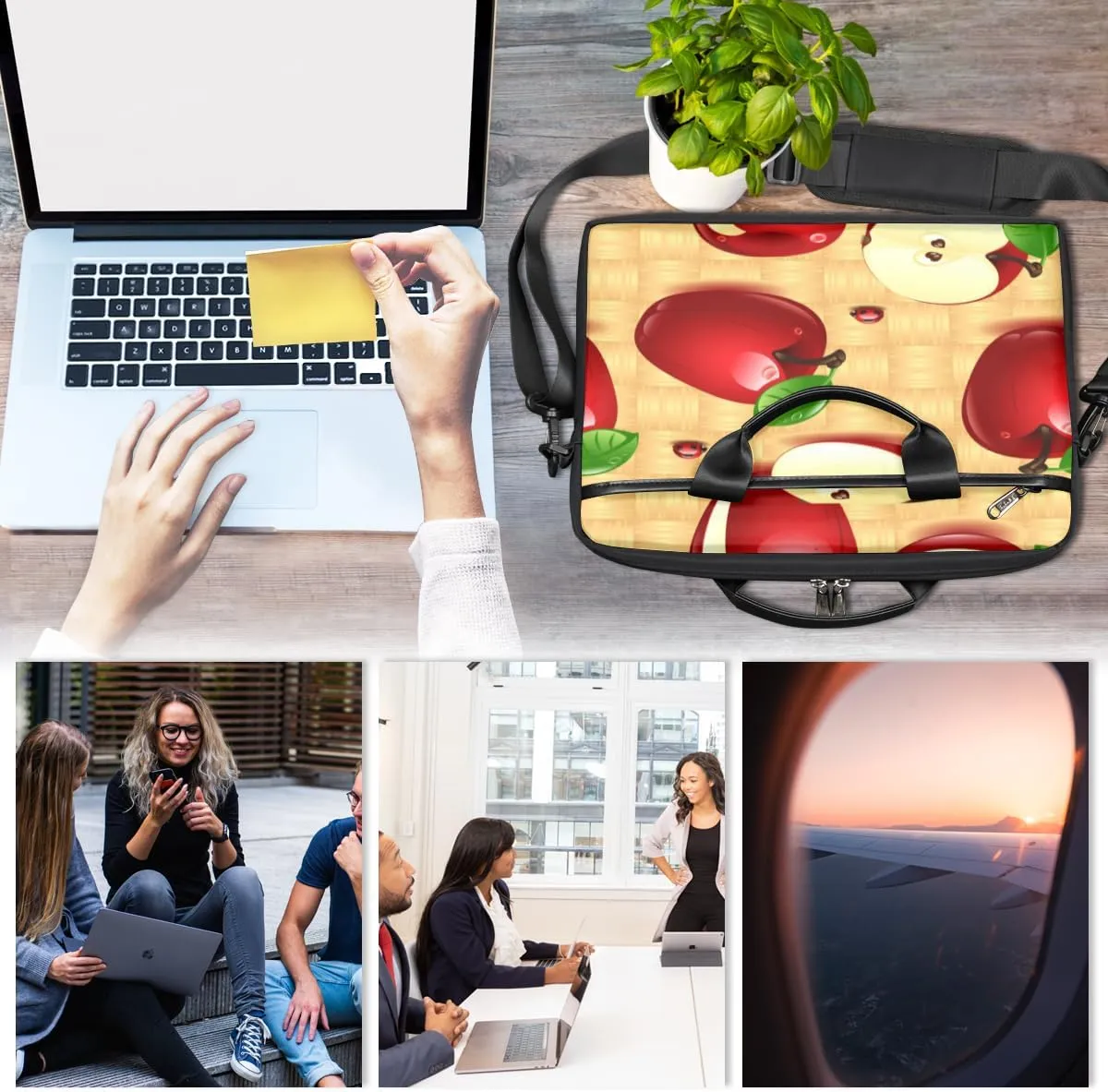 Laptop Bag Case Shoulder Messenger Carrying Bag 13 14 15 Inch Waterproof Computer Sleeve Cover