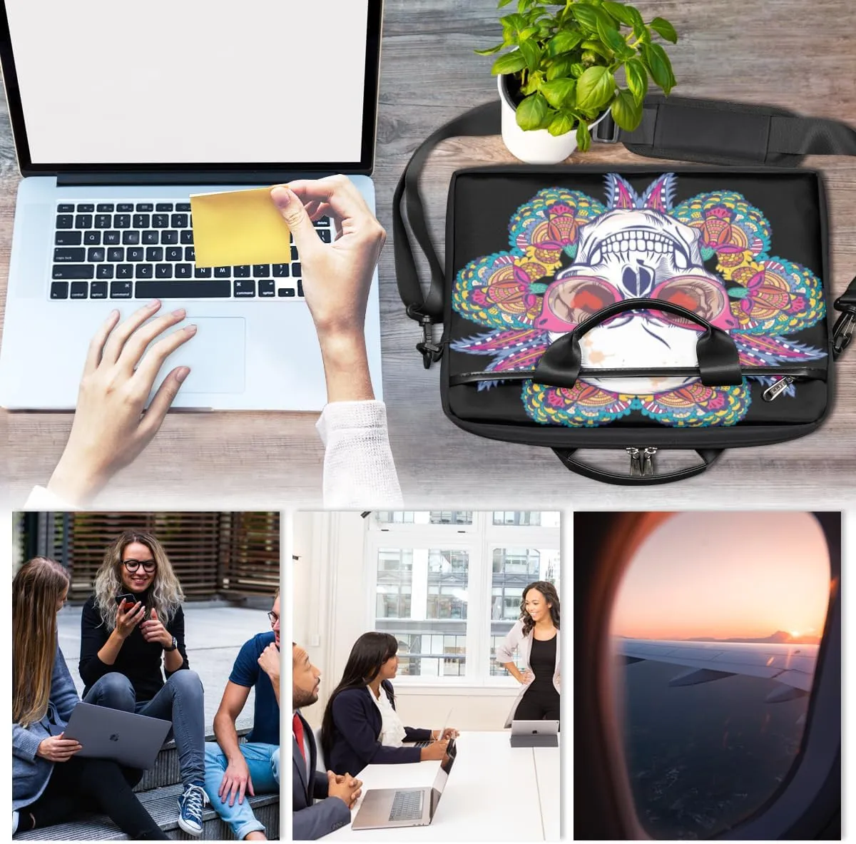 Laptop Bag Case Shoulder Messenger Carrying Bag 13 14 15 Inch Waterproof Computer Sleeve Cover