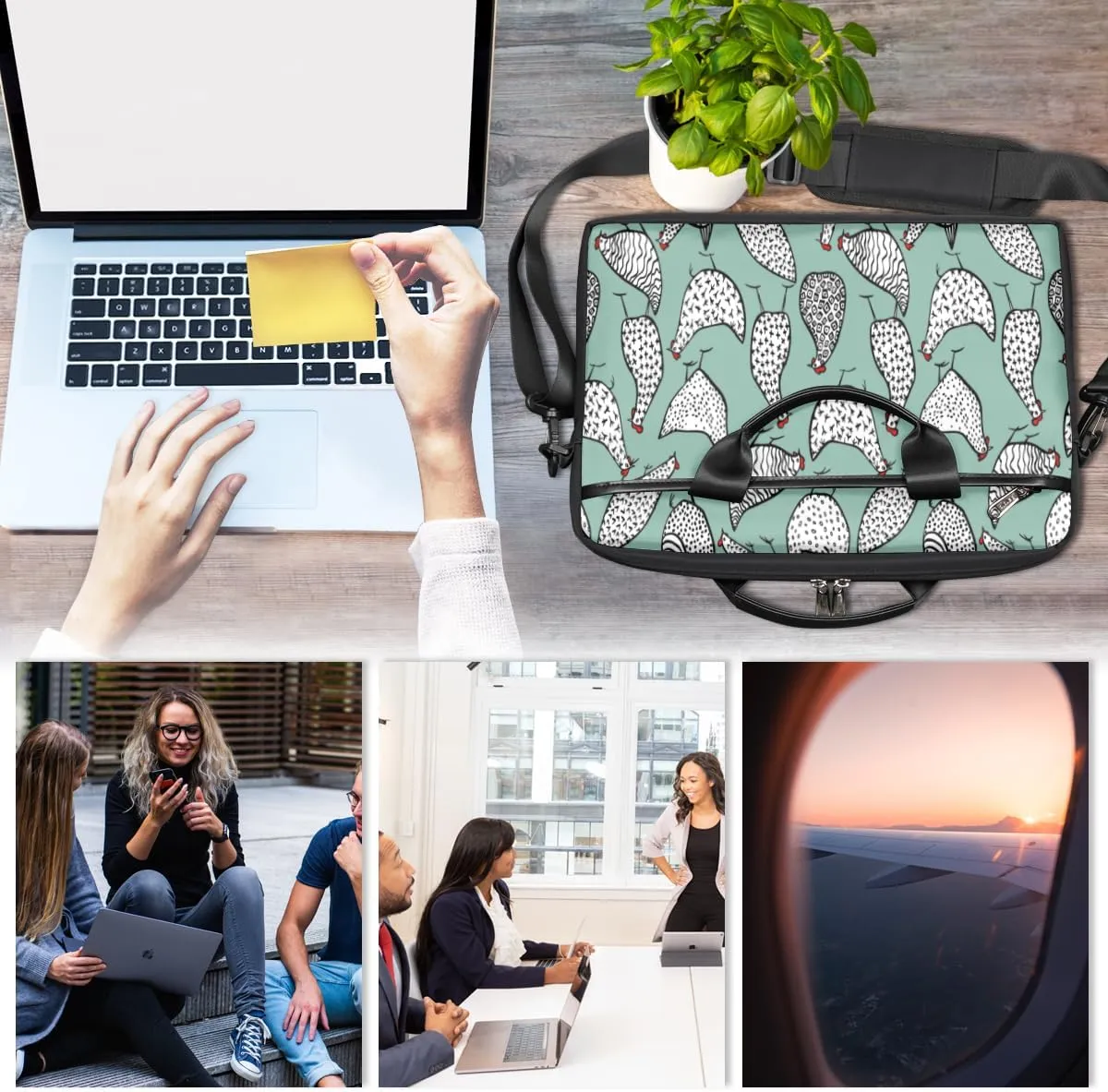 Laptop Bag Case Shoulder Messenger Carrying Bag 13 14 15 Inch Waterproof Computer Sleeve Cover