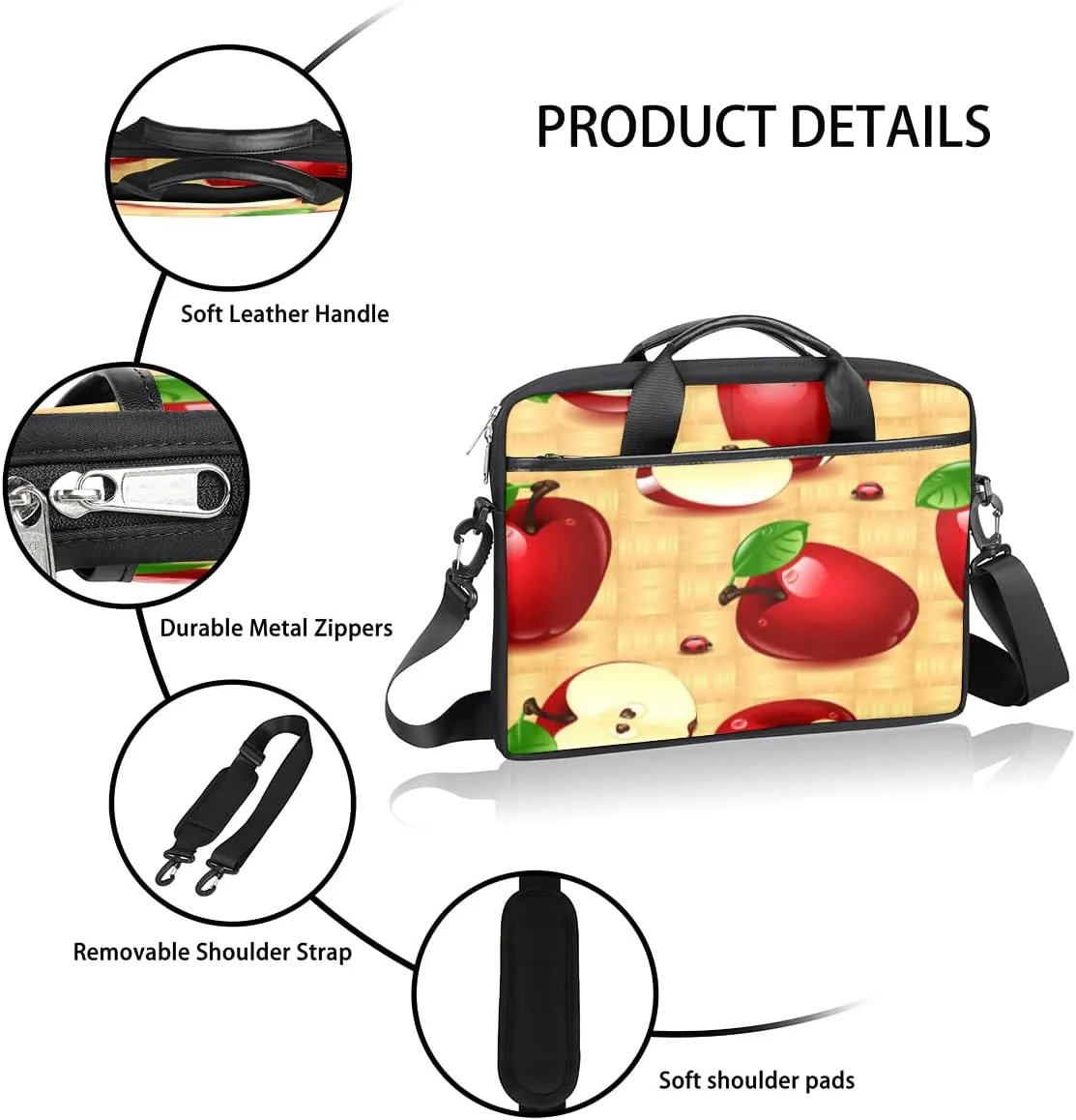 Laptop Bag Case Shoulder Messenger Carrying Bag 13 14 15 Inch Waterproof Computer Sleeve Cover