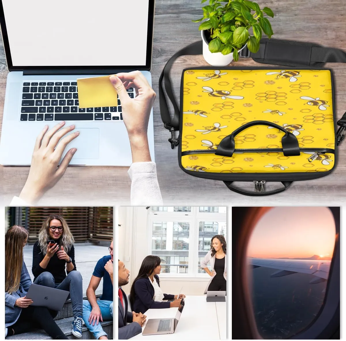 Laptop Bag Case Shoulder Messenger Carrying Bag 13 14 15 Inch Waterproof Computer Sleeve Cover