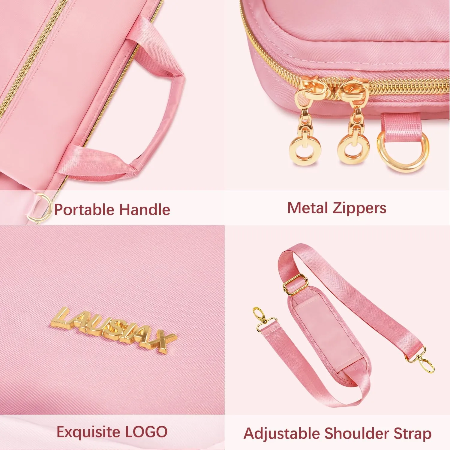 Laptop Case Bag Women Men Computer Sleeve Compatible with MacBook/Dell/HP/Acer/ASUS/LG, Waterproof Shoulder Carrying Briefcase, Pink, 17-17.3 Inch