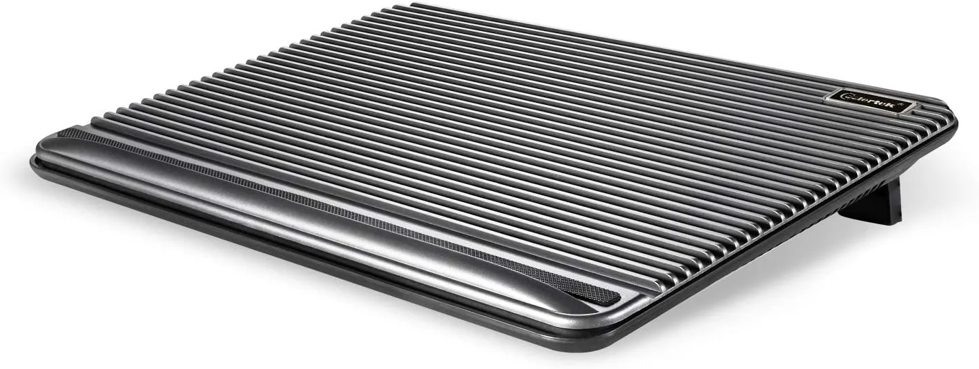 Laptop Cooling Pad, Coolertek USB Powered Laptop Cooler, 2 Blue Silent Big Fans, Height Adjustable Non-Slip Laptop Stand with Dual USB 2.0 Ports, Fits 11-17Inch Notebook - Gray (N2)