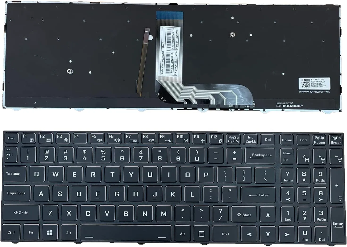Laptop Replacement US Layout with Backlight Keyboard for Clevo PB50 PB50ED PB50EF PB50RC-G PB51 PB51EF PB51RF NH50AC NH50AF1 NH50DP NH55 NH55ACQ NH55DCQ NH55D