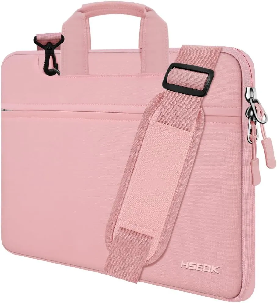 Laptop Shoulder Bag 13 13.3 14 Inch Case Compatible with MacBook Pro 14 2025-2021 M4/M3/M2/M1, Mac Air/pro 13-13.3 Inch and Most Popular 13-14 Notebooks,Spill-Resistant Briefcase, Pink