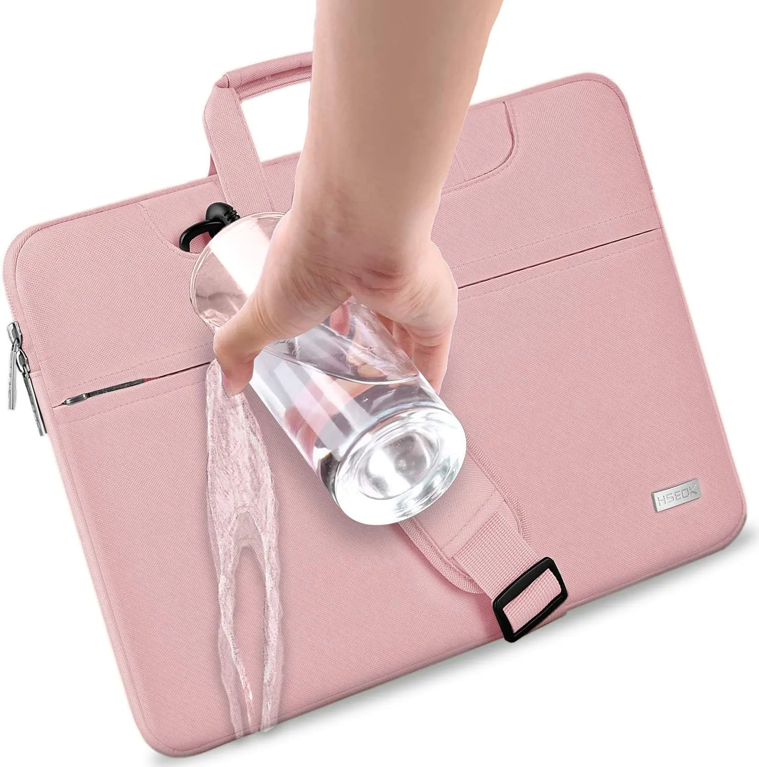 Laptop Shoulder Bag 13 13.3 14 Inch Case Compatible with MacBook Pro 14 2025-2021 M4/M3/M2/M1, Mac Air/pro 13-13.3 Inch and Most Popular 13-14 Notebooks,Spill-Resistant Briefcase, Pink
