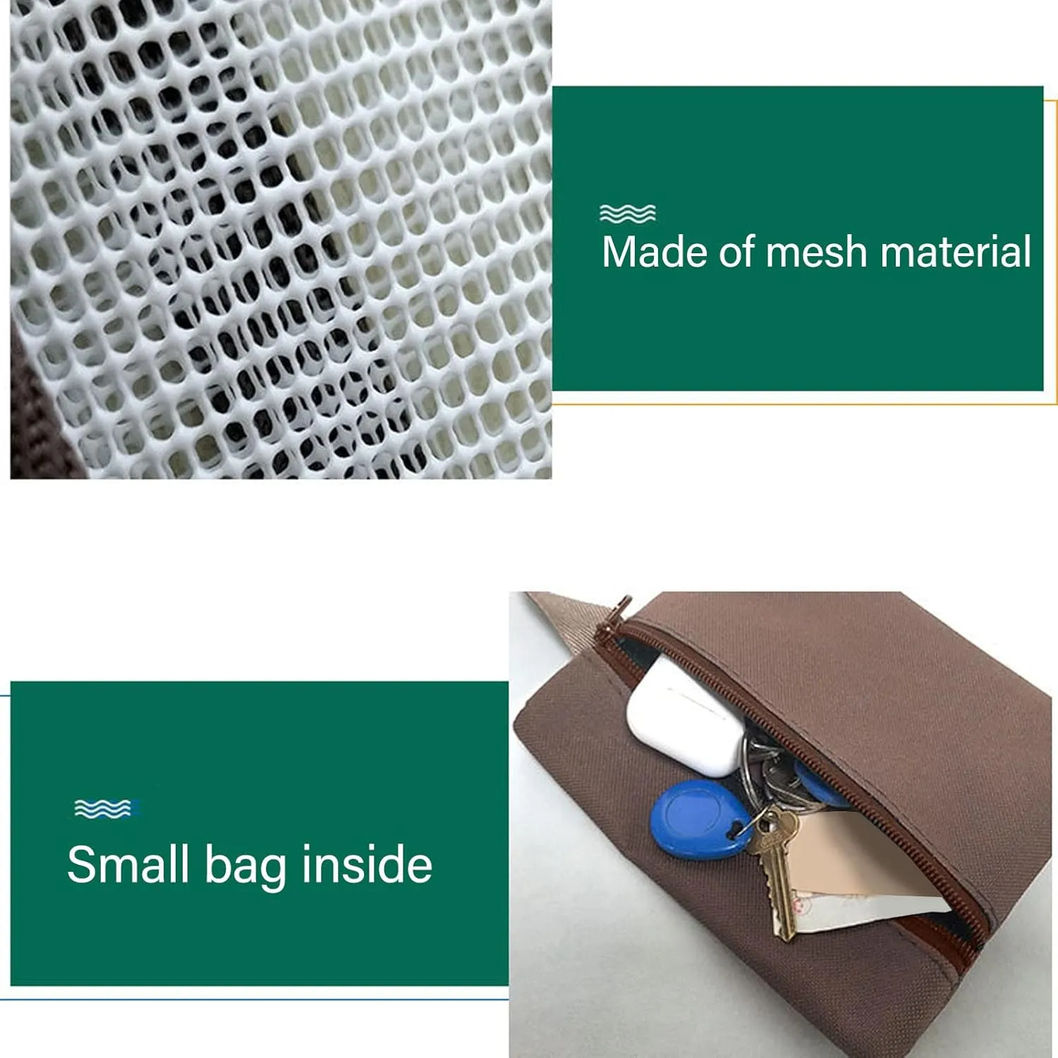 Large Beach Tote Bag, Mesh Shoulder Handbag Quick Dry for Seashore (18in / 45.7cm)