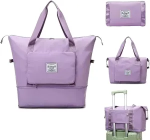 Large Capacity Foldable Travel Bag, Expandable Waterproof Carry on Bag, Dry and Wet Separation Spor Duffel Bags