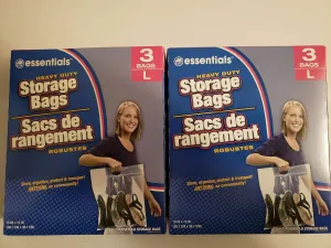 Large Heavy Duty Storage Bags with Zip-lock , Size Large, 3 Count , 2 Pack (6 Total) (2)