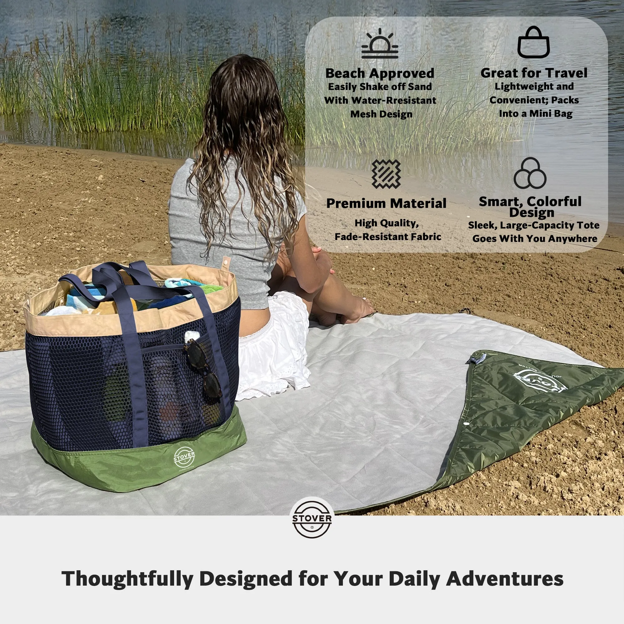 Large Mesh Beach Tote Bag