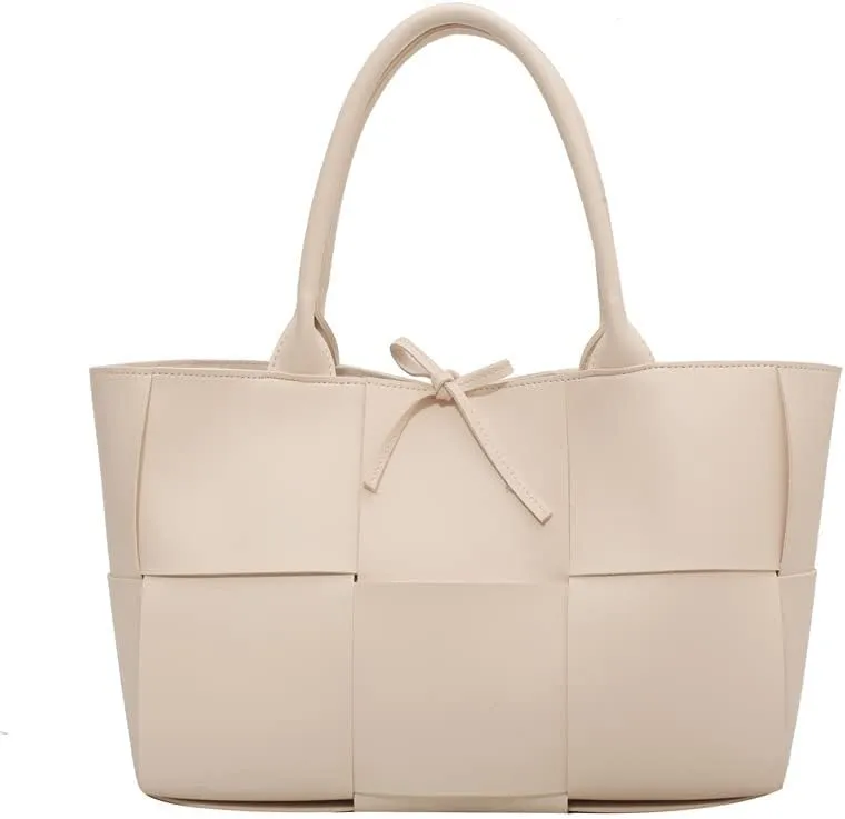 Large PU Leather Tote Bag for Women, Fashion Shoulder Bag Multiple Pockets Bags for Work Daily Travel Tote Handbag