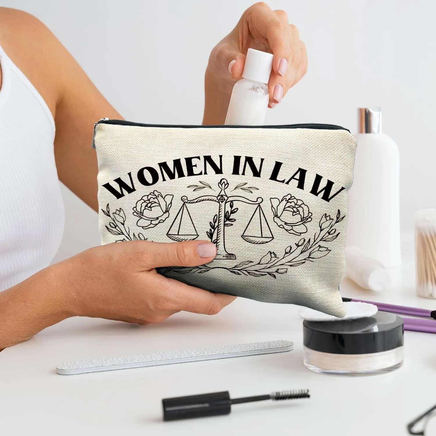 Lawyer Gifts for Women, Lawyer Makeup Bag, Law School Graduation Gifts, Women in Law Cosmetic Bags Makeup Pouch