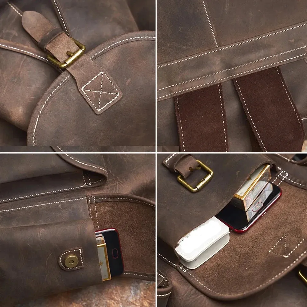 Leather Men's Retro Backpack