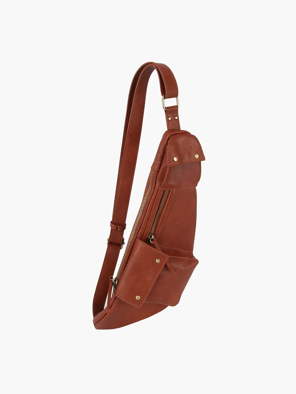 Leather Sling Bag Women Men Crossbody Daypack