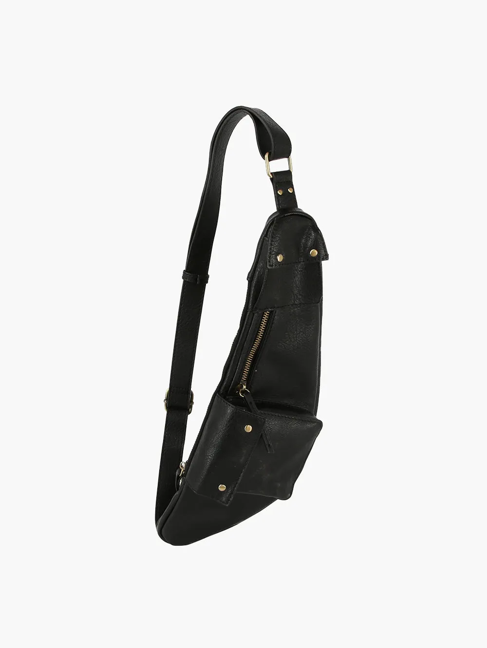 Leather Sling Bag Women Men Crossbody Daypack