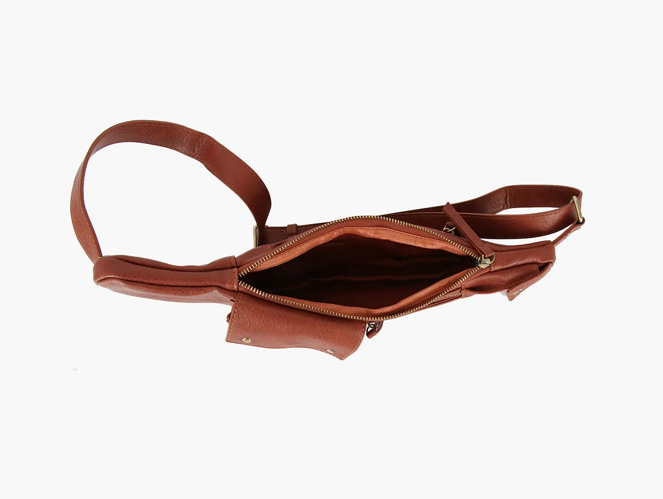 Leather Sling Bag Women Men Crossbody Daypack