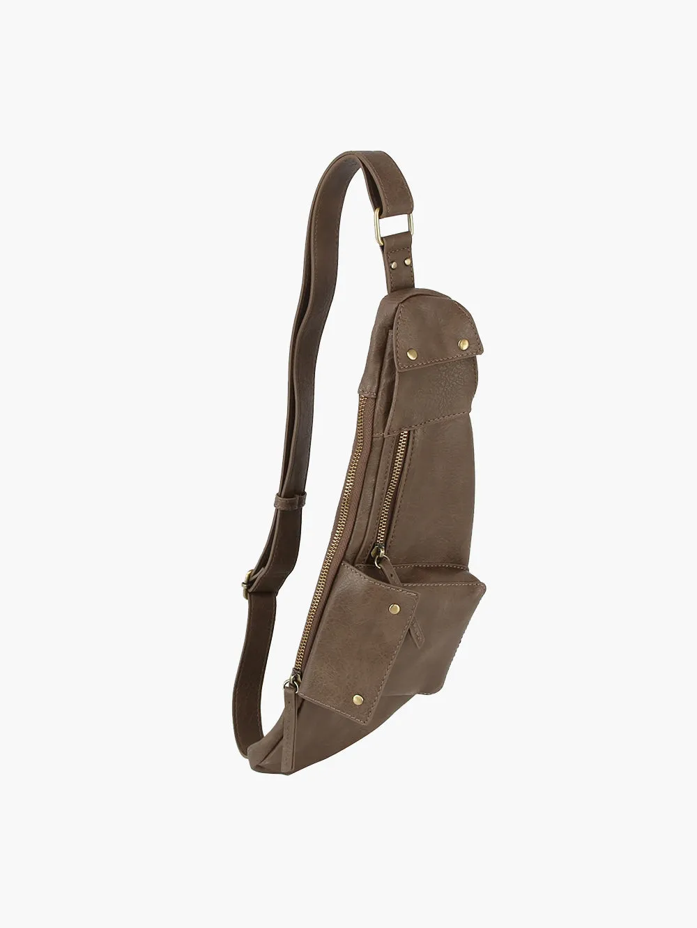 Leather Sling Bag Women Men Crossbody Daypack