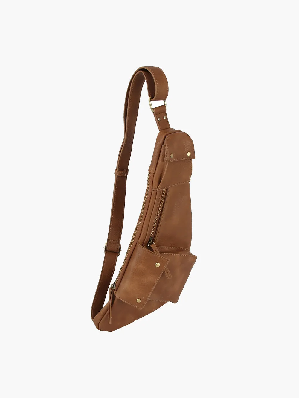Leather Sling Bag Women Men Crossbody Daypack