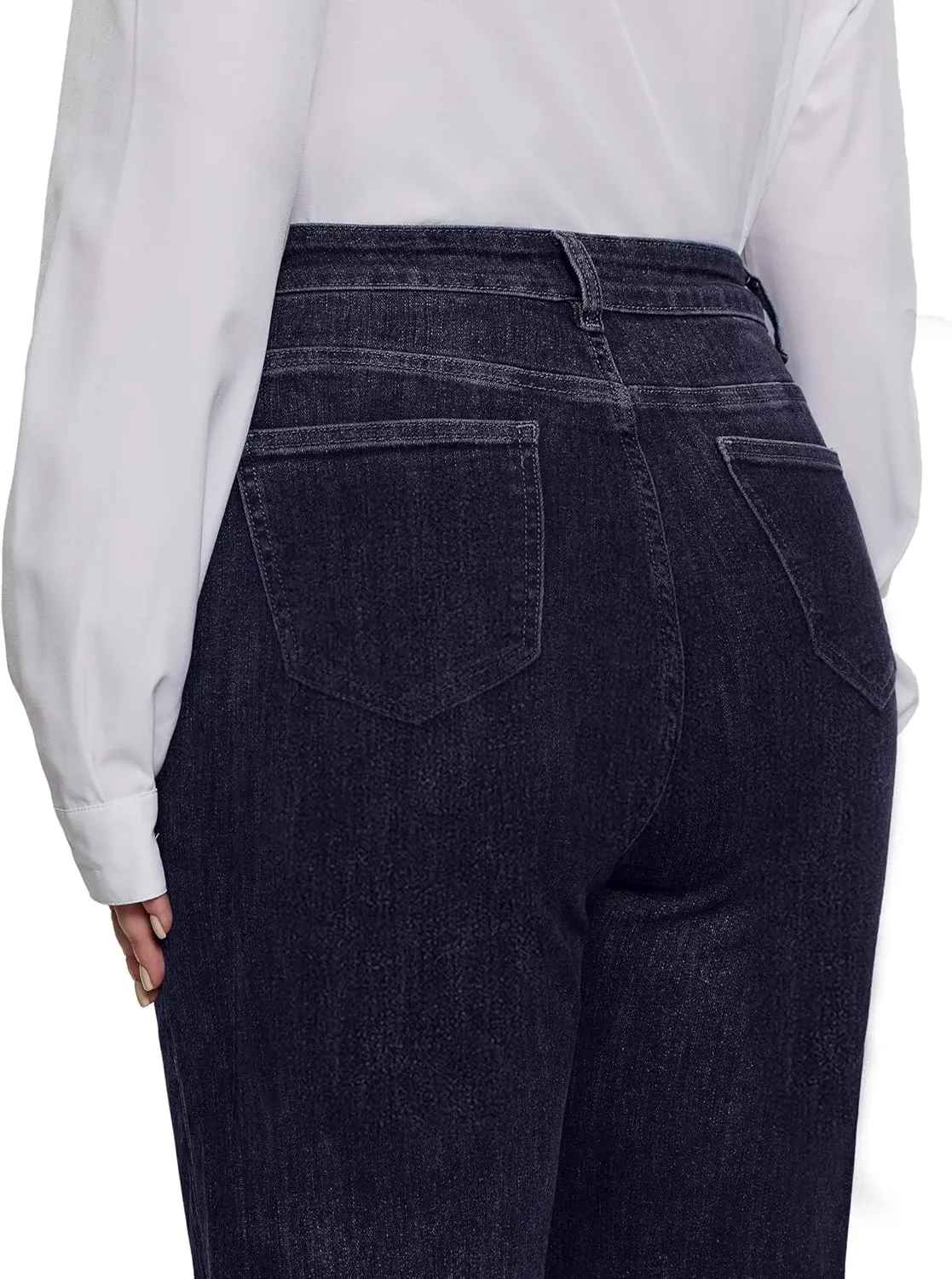 LEIJIJEANS Plus Size Baggy Jeans for Women Wide Leg Women Jeans Full Length Mom High Waist Tall Loose Wide Leg Pants