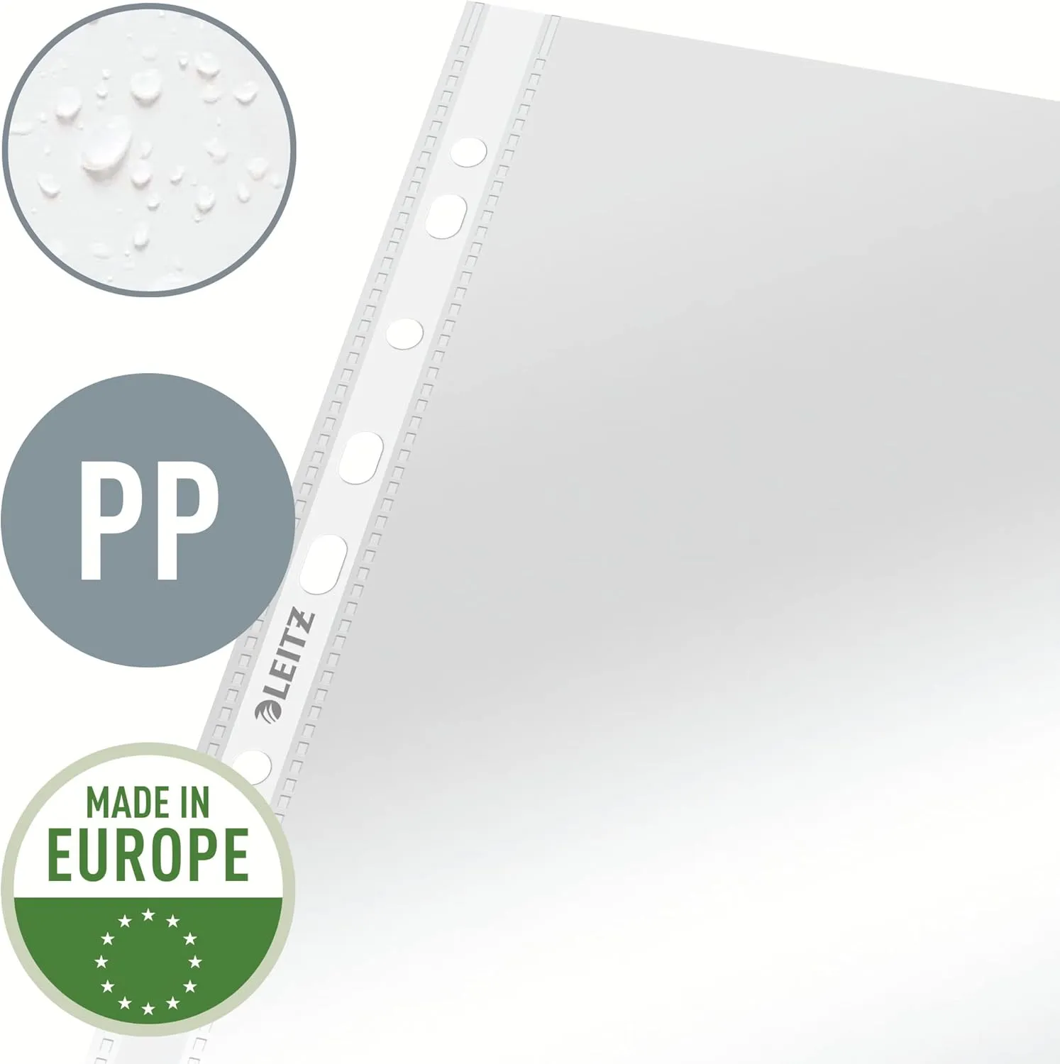 Leitz High Quality Document Pocket, Pack of 100, A4, Clear, 80 Micron PP Material, 47700002