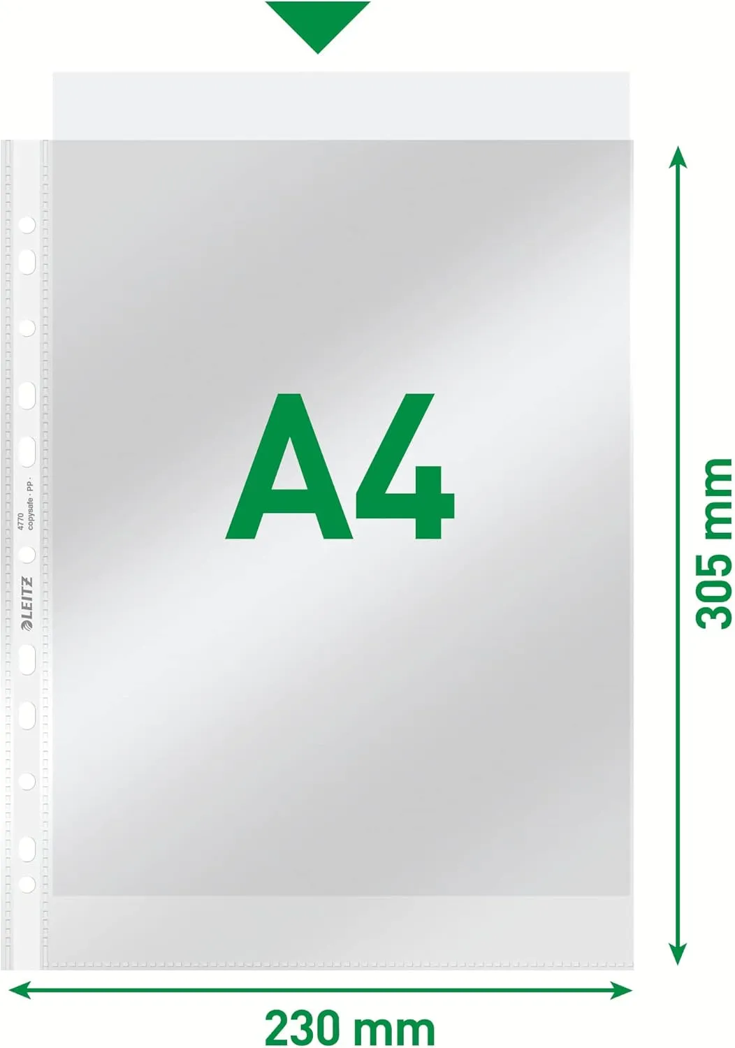 Leitz High Quality Document Pocket, Pack of 100, A4, Clear, 80 Micron PP Material, 47700002