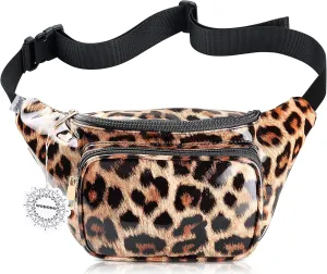 Leopard Fanny Bag for Women Rave Festival Hologram Bum Travel Waist Pack