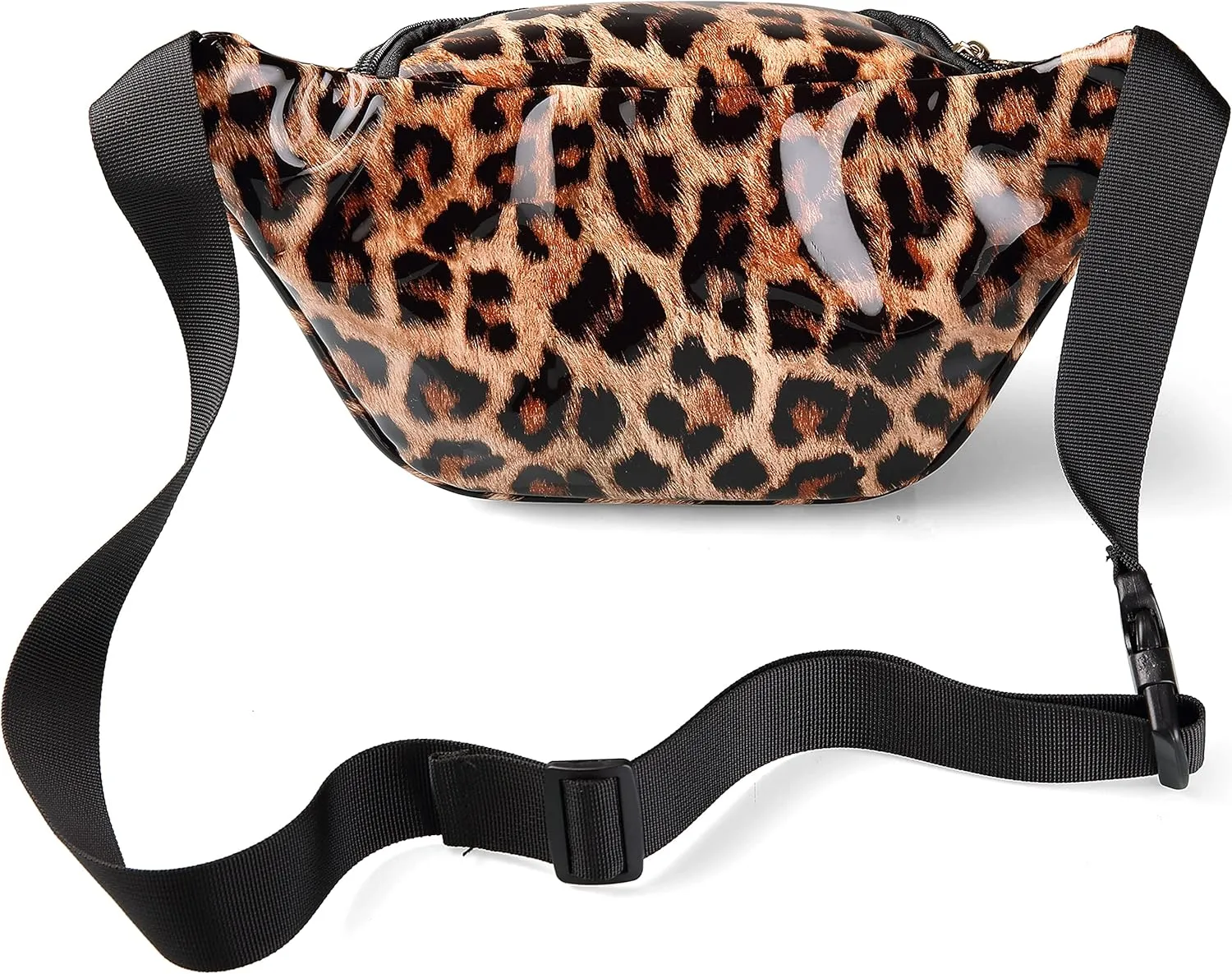 Leopard Fanny Bag for Women Rave Festival Hologram Bum Travel Waist Pack