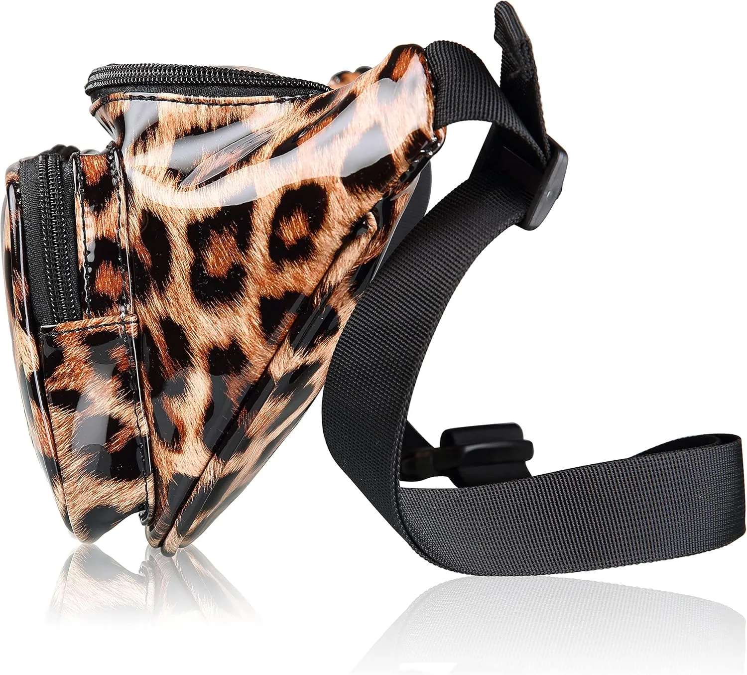 Leopard Fanny Bag for Women Rave Festival Hologram Bum Travel Waist Pack