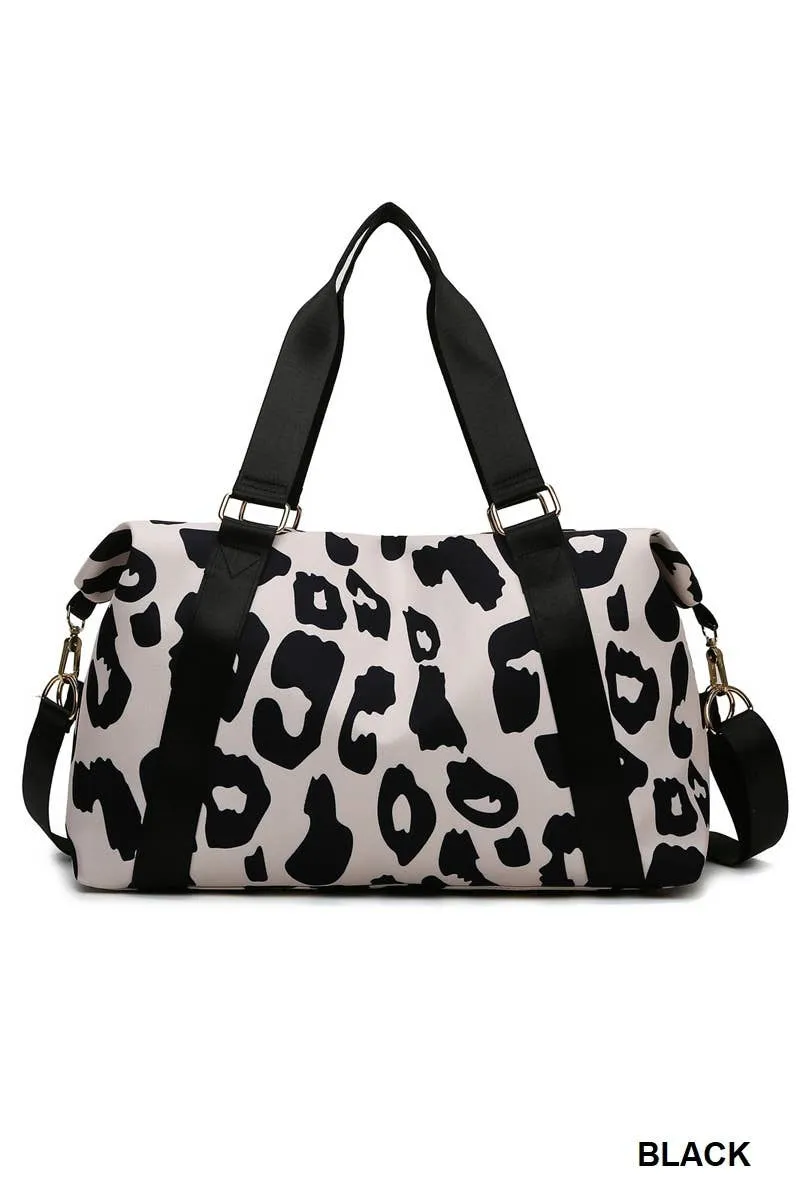 Leopard Print Large Weekend Travel Duffle Bag