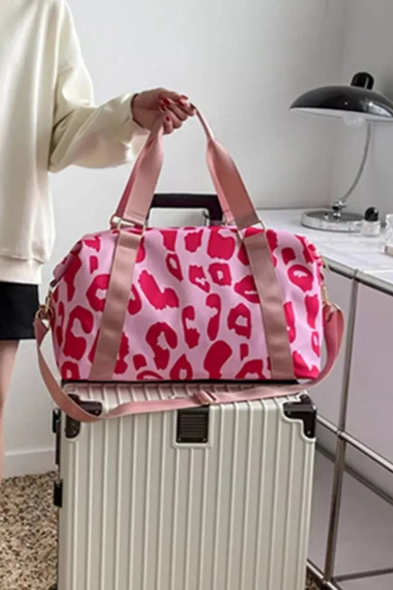 Leopard Print Large Weekend Travel Duffle Bag