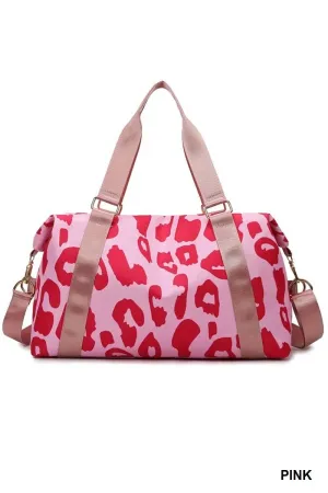 Leopard Print Large Weekend Travel Duffle Bag