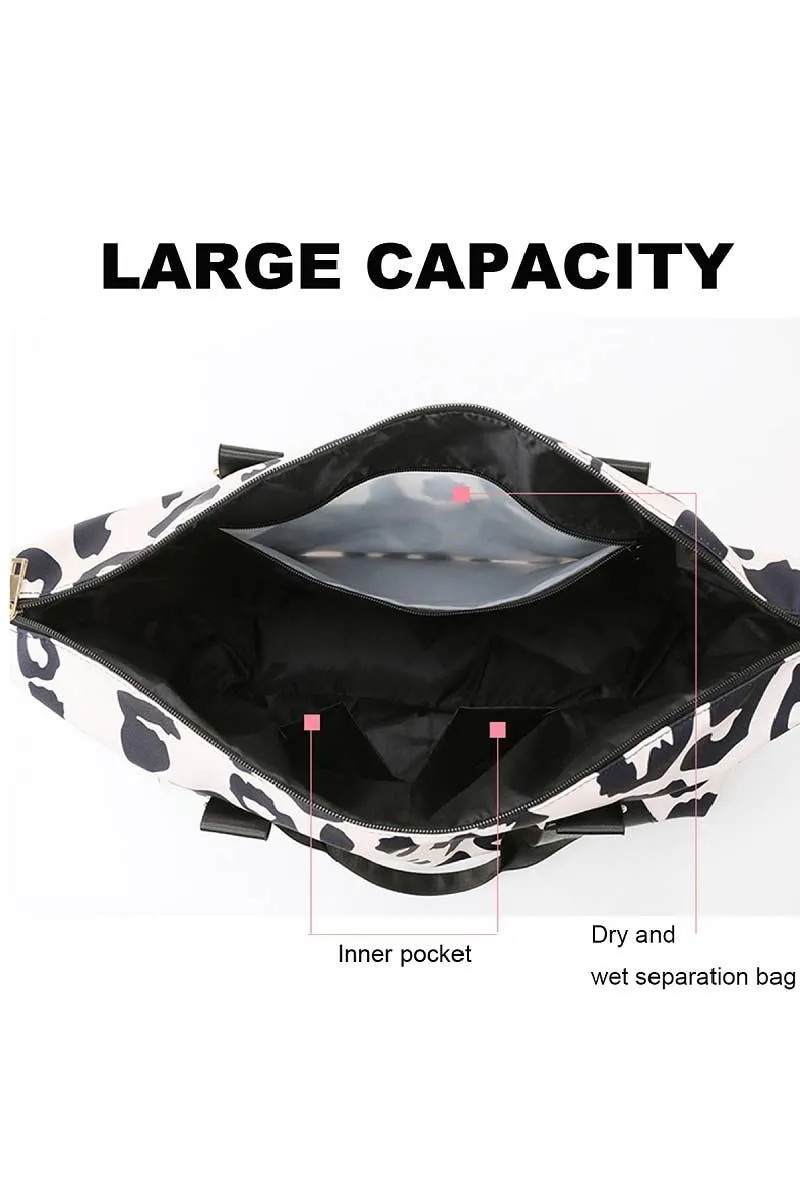Leopard Print Large Weekend Travel Duffle Bag