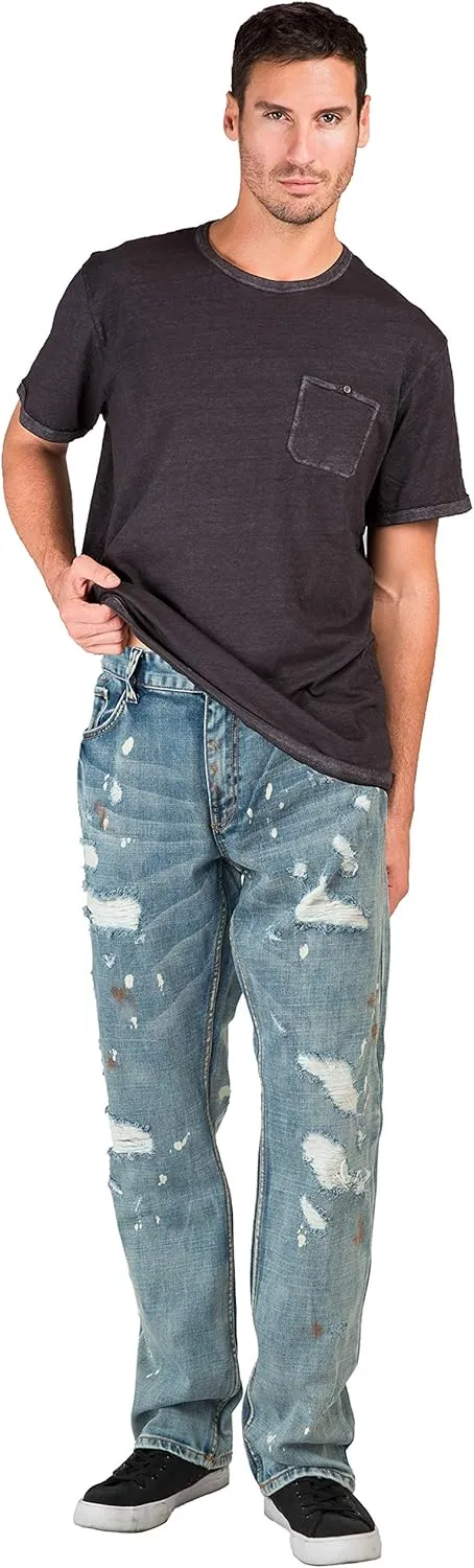 Level 7 Men's Premium Denim Jeans Slim Straight Handcrafted Artisan Wash