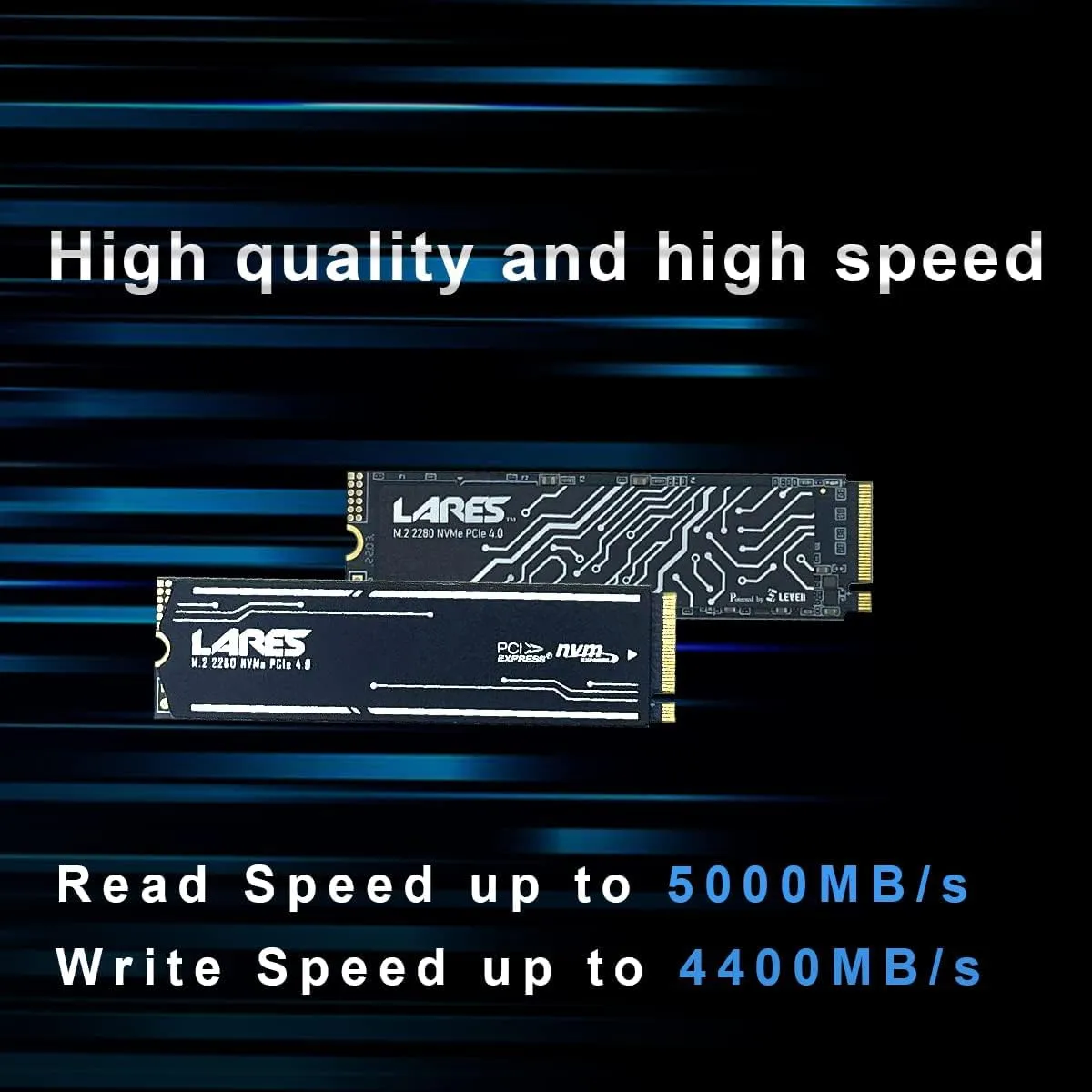 LEVEN JPS800 4TB PCIe Gen4 Speed up to 5,000MB/s 3D NAND NVMe M.2 SSD with Thermal Pad and Heat Sink