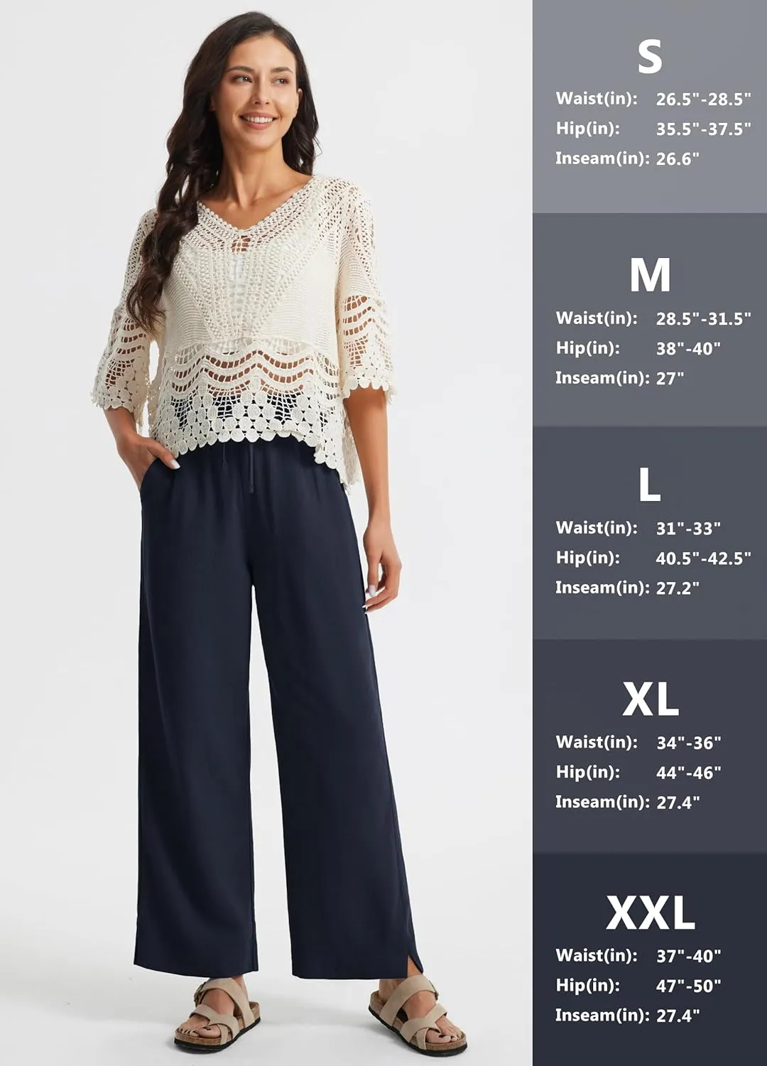 Libin Linen Pants Women Wide Leg Casual Beach Pants Cotton Linen Summer Lounge Pants Travel Work Trousers with Pockets