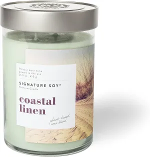 Lidded Coastal Linen Scented Candle, Extra Large Jar