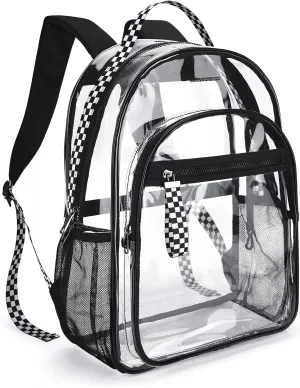LIGHT FLIGHT Clear Backpack Heavy Duty Transparent Backpack Set See Through Bookbags Durable Backpacks for College, Security