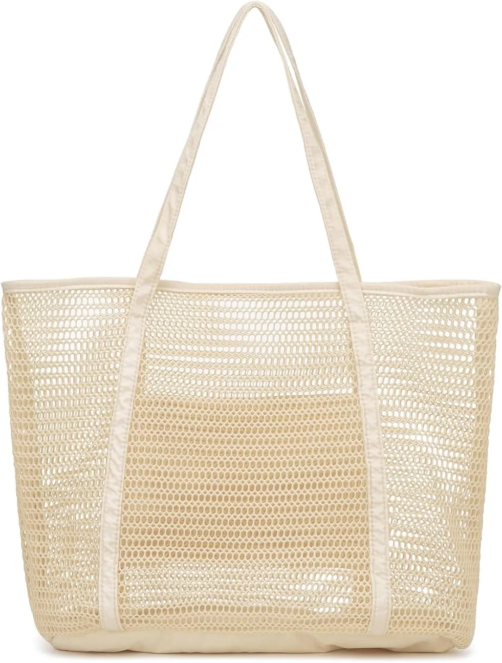 Lightweight Large Beach Bag for Women - Foldable Mesh Tote Handbag Minimalist Design for Travel, Pool, Shopping