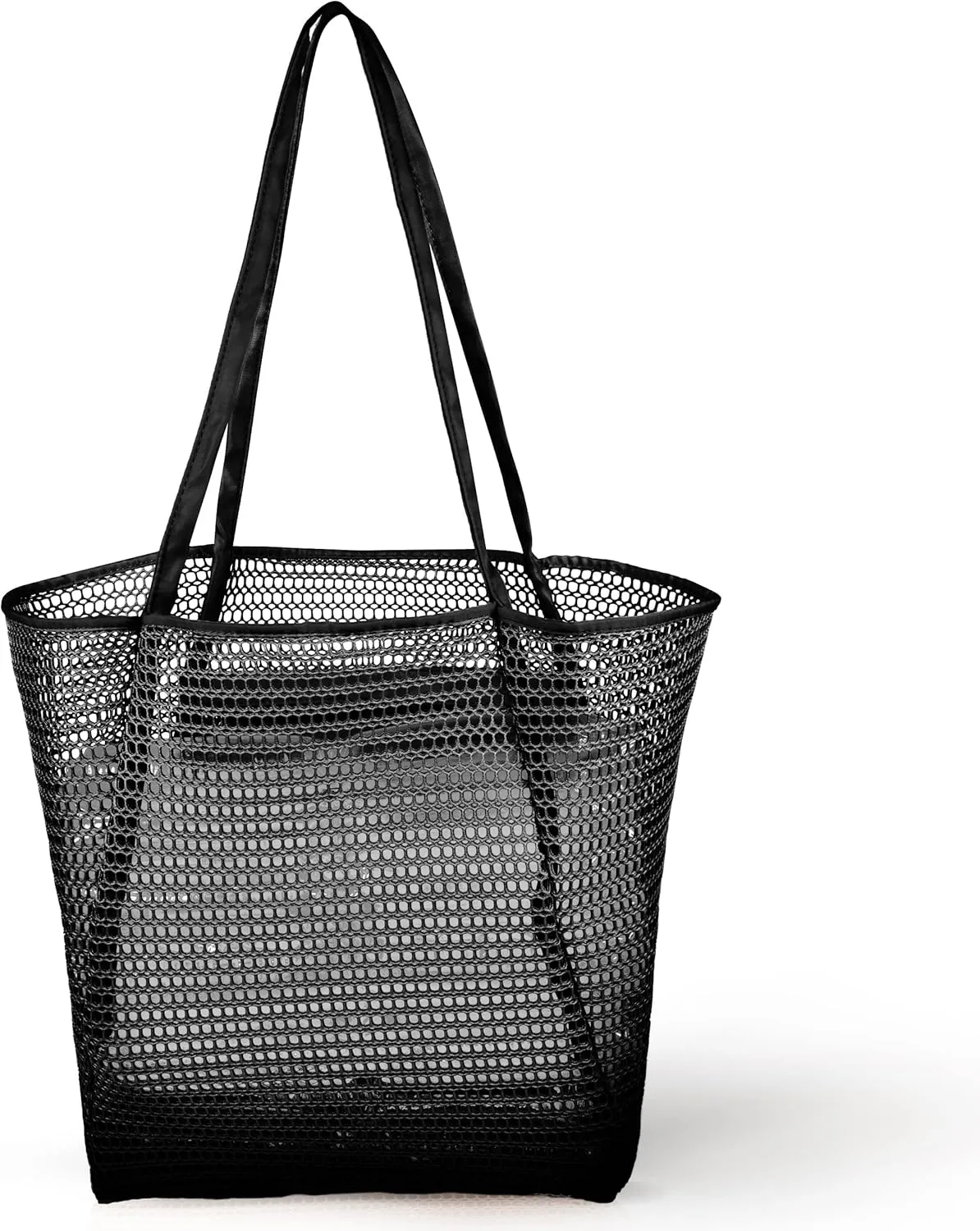 Lightweight Mesh Beach Bag - Beach Tote Bag with Thicker and Softer Straps - Packable Beach Bag with Inner Zipper
