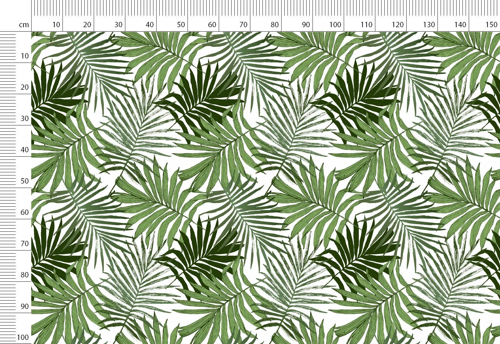 Linen Fabric Palm Leaves Print  By The Yard Natural Linen Fabric By The Yard For Clothes For & Home Textile - Width 148 cm/1.62yd