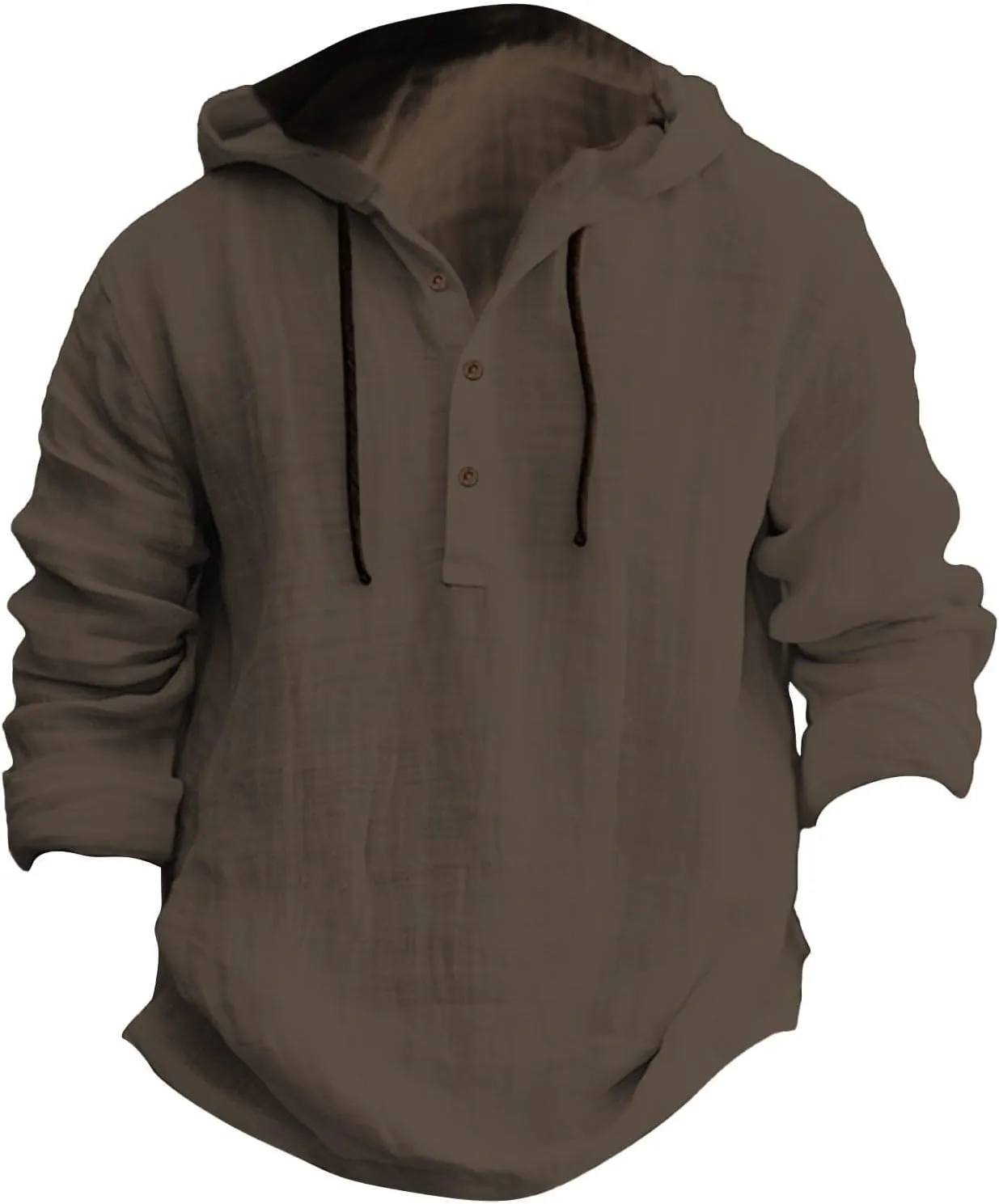 Linen Shirts for Men Lightweight Hoodie Casual Long Sleeve Loose Fit Breathable Sports Button Big Tall Party Tops