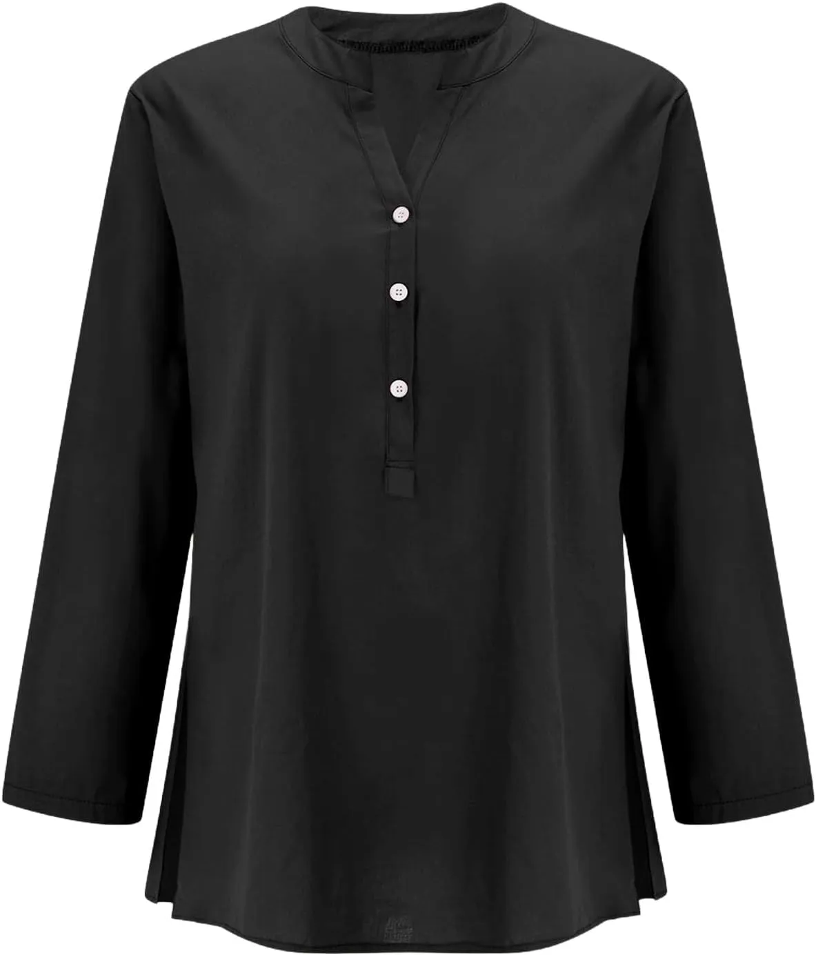 Linen Shirts for Women Button Down Shirts Short Sleeve Cotton Collared V Neck Solid Casual Blouses with Pockets