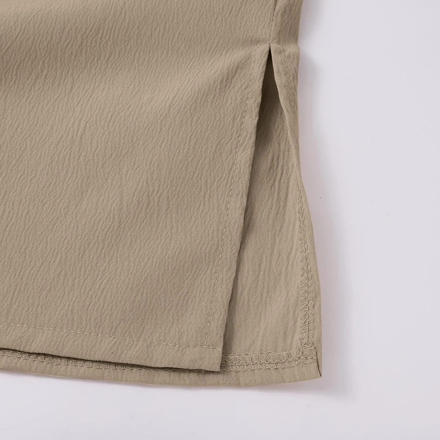 Linen Shirts for Women Womens Summer Tops Plus Size Crew Neck 3/4 Sleeve Solid Color Blouses Casual Daily Wear Clothes