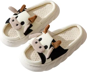 Linen Slippers - Lightweight, Safe and Non-Slip, Breathable, and Fashionable with Soft and Thick Soles for a Comfortable Walk - No Odor