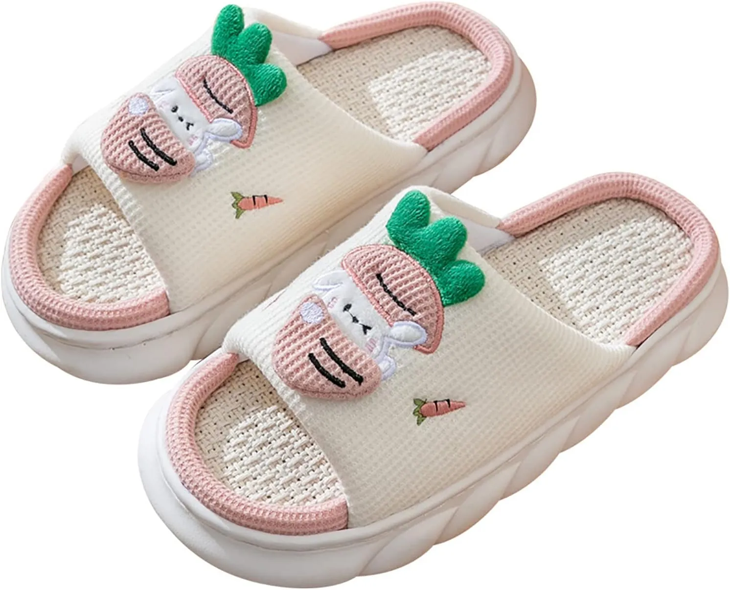 Linen Slippers - Lightweight, Safe and Non-Slip, Breathable, and Fashionable with Soft and Thick Soles for a Comfortable Walk - No Odor
