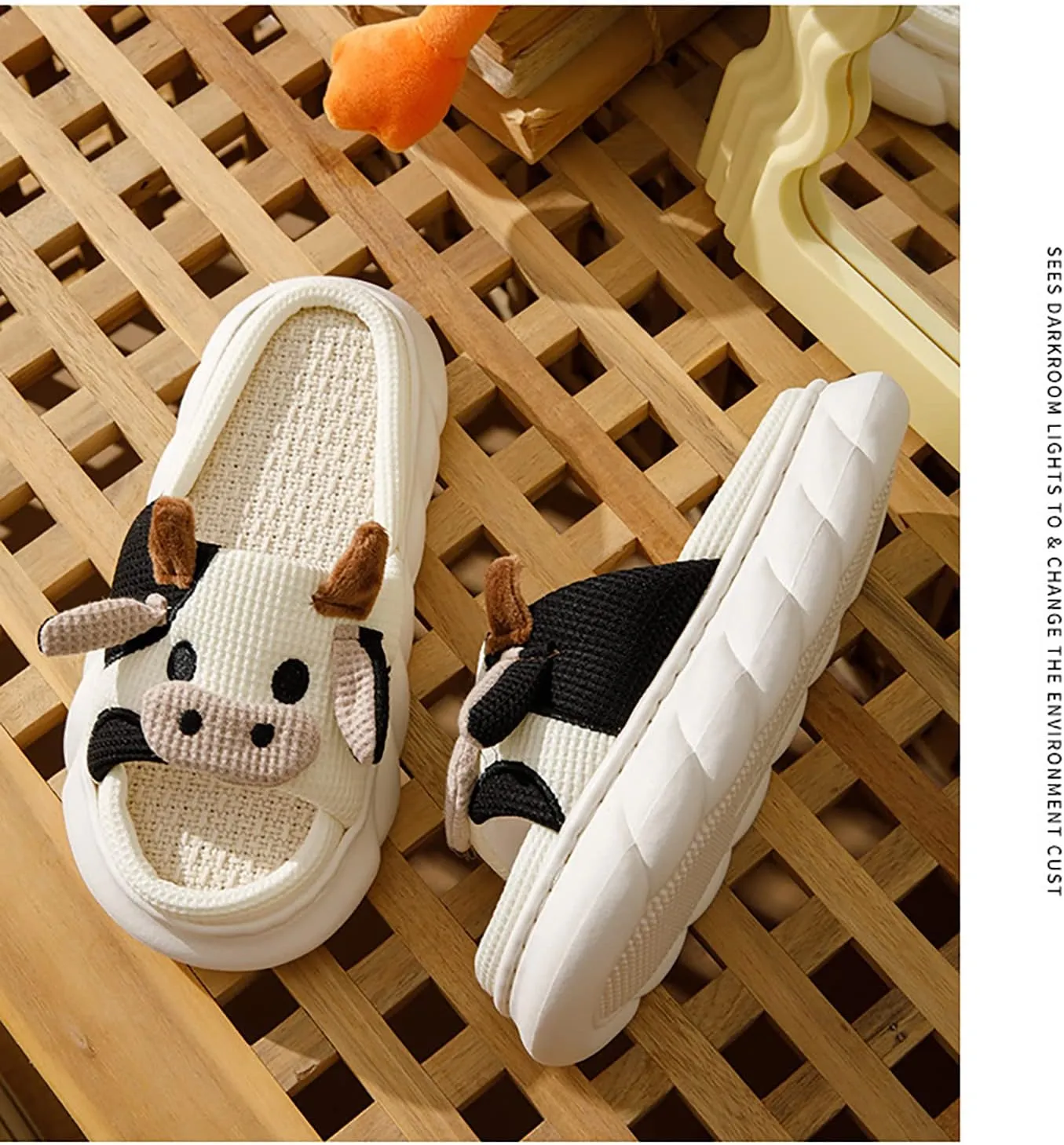 Linen Slippers - Lightweight, Safe and Non-Slip, Breathable, and Fashionable with Soft and Thick Soles for a Comfortable Walk - No Odor